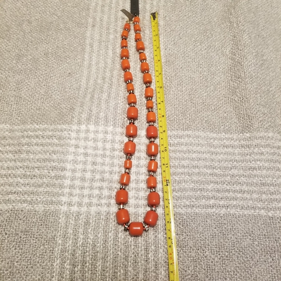 J Crew Orange and crystal beaded necklace - Picture 4 of 6